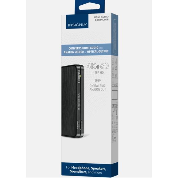 Insignia HDMI Audio Extractor with 4K@60Hz/ HDR Support Black - Picture 1 of 12